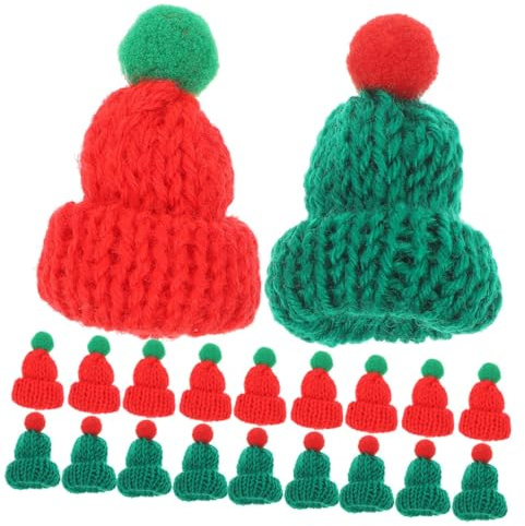 HEALSOPTHY 100 Stück Teiliges Mini Strickmützen aus Wollgarn Bunte Kleine DIY Weihnachtsmützen für Puppen Handwerk Dekoration Wiederverwendbare Partyhüte für Basteln und Festliche Ornamente