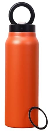 Flaroey Insulated Stainless Steel Water Bottle with Magnetic Phone Holder for Outdoor Sports,Double-Layer Vacuum Flask Orange