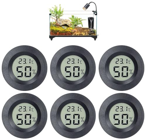 Mini hygromètre numérique - Thermomètre intérieur réglable - Humidimètre rond - Pour intérieur, serre, terrarium, cave à vin, cave, entrepôt (6)