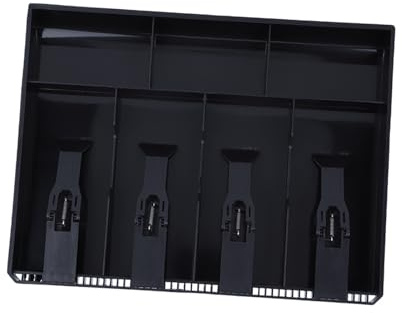 OEBUAFI Vassoio per Inserti per Registratore di Cassa per Banconote 4 Banconote e 3 Monete, Cassetto Porta Soldi Robusto e Leggero per il Responsabile del Negozio Al Dettaglio (BLACK)