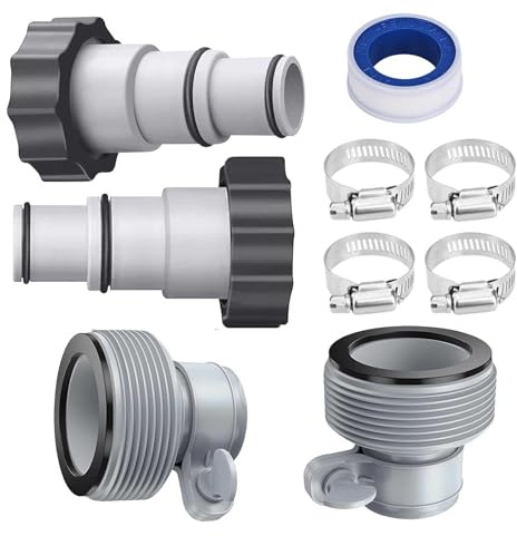 GUIZIYAO Adaptador Manguera Piscina 2 A y 2 Tipo B, Adaptador Tubo 32 a 38, Accesorios Piscina con Abrazadera Inoxidable, para filtros de Arena y Sistemas salinos