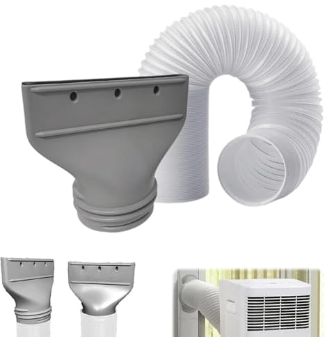 Portable Air Conditioner Hose with Coupler, Flat Air Conditioner Hose Adapter with 150mm Exhaust Pipe Kit, AC Exhaust Vent Duct Hoses Coupler Kit, Universal AC Tube Hoses Accessories