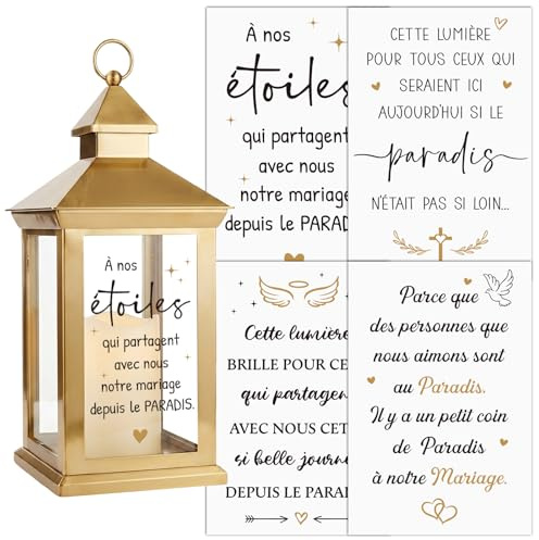 4 Feuilles Autocollants Lanterne Mariage Stickers Commémoratifs | Stickers Lanterne, Souvenir Défunt, Décoration Mariage Pour Pensée des êtres chers au Paradis
