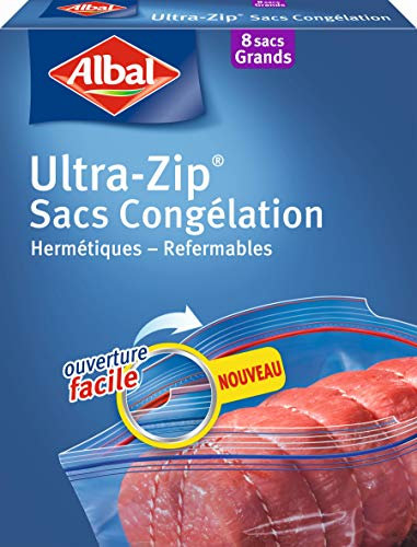 Albal 8 bolsas de congelación, cierre ultrazip, hermético, 8 L