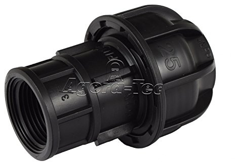 Agora-Tec® PP Fitting Kupplung 3/4 Zoll IG | 25 mm PE-Rohr | 1 Stück | Material: PP | 3/4 Zoll IG auf 25 mm | max. 10 bar | 0–30 °C | für Bewässerungs- & Beregnungsanlagen