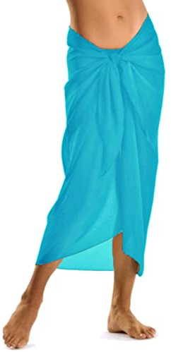 TOSKATOK Womens Girls Sexy Stylish Beach Cover up Sarong Skirt Dress-Turq