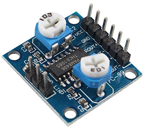 HALJIA PAM8406 Digitale Leistungsverstärkerplatine mit Lautstärke-Potentiometer, Stereo, geräuschlos, 2 x 5 W, Klasse D-Modul