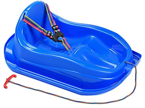 MARMAT Kinder Schlitten mit Sicherheitsgurt bis 3 Jahre (Blau)