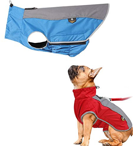 KANKOO Wasserdichter Hundemantel für Hunde, Blue, L, Polyester, Wasserdicht, Atmungsaktiv, Reißverschluss, Großer Hund, Regenponcho, Hunderegenmantel, Haustier Regenmantel, Hund Regenmäntel