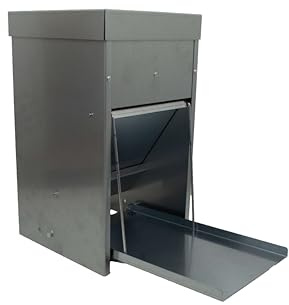 Futterautomat Trittklappe 10L - Geflügelfutterautomat Platte Futter Trog Spender Silo