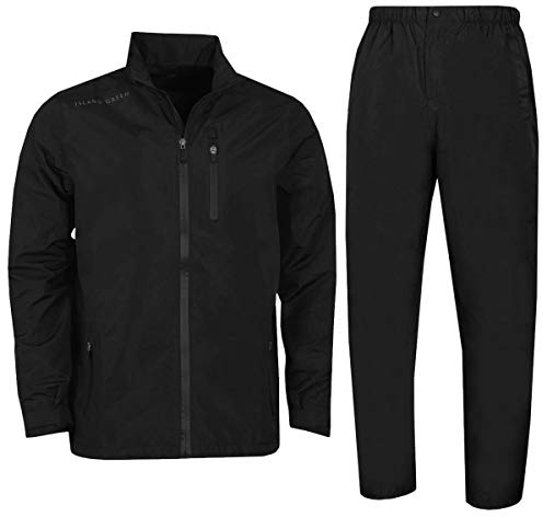 Island GREEN Mens Waterproof Suit - Black - L