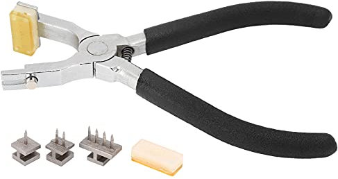 Jeanoko Pince Coupante Diamantée à Poignée Noire Perforatrice à Outils en Cuir à Bricoler Soi-même