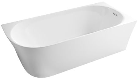 BERNSTEIN Eck-Badewanne aus Sanitäracryl Wanne mit Doppelwandiger Konstruktion 170 x 80 x 58 cm - 5 Jahre Garantie - Standbadewanne Nora Corner in Weiß glänzend, Acryl-Wanne Einbau Rechts