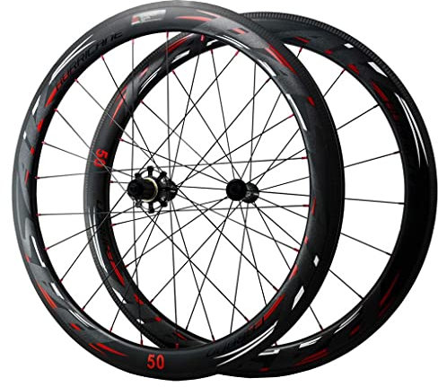 55mm Rennrad Laufradsatz 700C Drahtreifenfelge Kohlefaser V-Bremse 40/50MM Rennrad Räder 25mm Breite für 7-12 Geschwindigkeit Nur 1830g Matt (Size : 50MM)