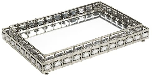 Glitzer Silber Spiegel Nisten Tablett Set Kerze Dekorativ Mittelstück Geschenk