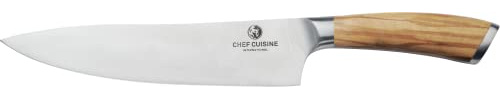 Chef Cuisine Chefmesser mit Olivenholzgriff – Kochmesser handgeschmiedet, 20,5 Zentimeter Klinge, 54-56 HRC-Klingenhärte, rostfrei, ergonomisch, scharfe Klinge von Hand geschliffen und poliert