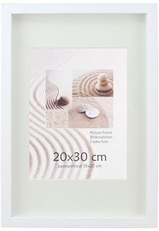 KM FOTO 3D Objektrahmen Holz Bilderrahmen Shirt Trikot Rahmen Collage Wanddeko Poster S223: Farbe: Weiß | Format: 50x50