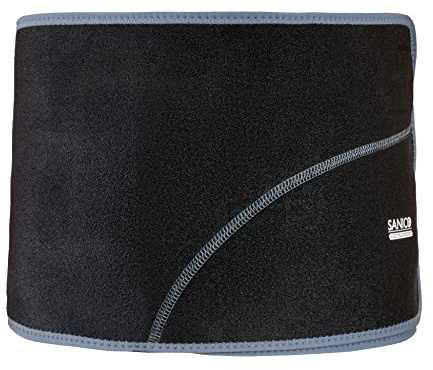 SANICO Fascia Lombare Supporto Schiena - Tutore Ortopedico Sacrolombare di Compressione e Sostegno - In Neoprene, per lombalgia Circolazione Sanguigna, e Protezione - Traspirante, 110x0,3x24cm