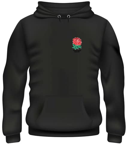 SANBEN England Rugby Black Hoodie Men's Unisex Sweatshirt XL