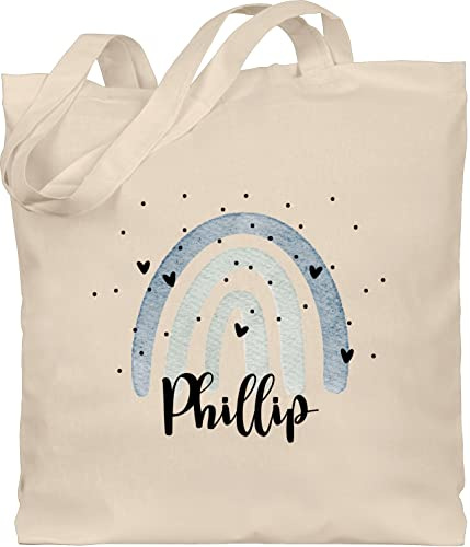 Geschenk mit Namen personalisiert by Shirtracer - Baumwolltasche - Boho - Regenbogen Name