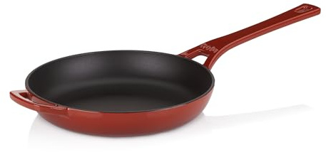 kela CALIDO Poêle à frire en fonte émaillée - 28 cm - Poêle à induction - Résistante à la chaleur jusqu'à 300 °C - Rouge