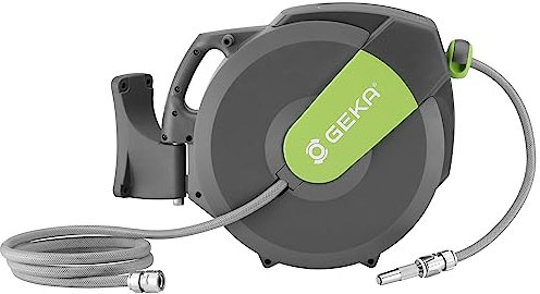 GEKA Schlauchbox K15 (Automatisches Aufrollen und Abrollen, robuste Wandhalterung, mit Nachtropfstopp) 42.8710.9