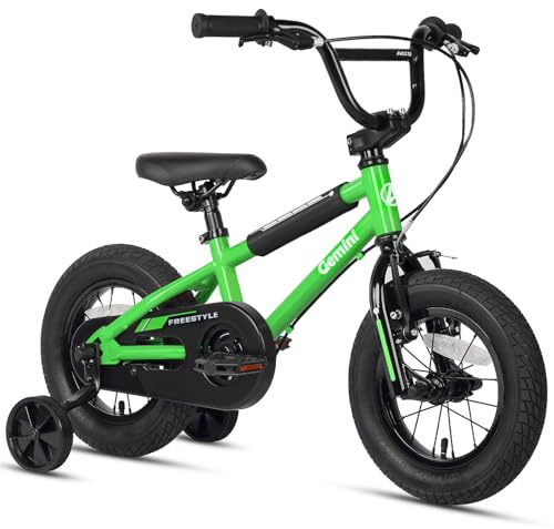 AVASTA Gemini 12 14 16 18 Zoll Kinderfahrrad BMX Style Fahrrad mit Stabilisatoren & Kickstand für 2-10 Jahre alte Kleinkinder Jungen Mädchen, Mehrere Farben