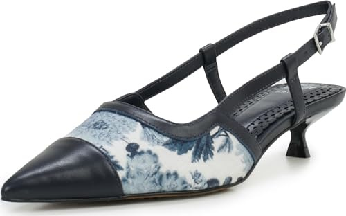 Vince Camuto Women's Renira Slingback Kitten Heel Pump, Night Time, 8