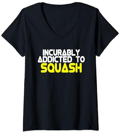 Damen Squash Trainer Squash Spruch Outfit Squash Spieler T-Shirt mit V-Ausschnitt