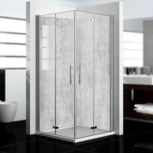 dedeco Pannello posteriore doccia impermeabile, motivo: cemento V1, 2 x 90 x 210 cm, come pannello posteriore per il bagno per la sostituzione delle piastrelle, come parete decorativa, rivestimento da