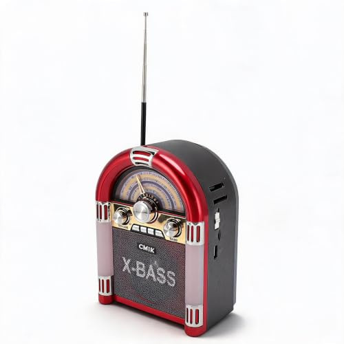 Bluetooth Speaker, AM FM SW Retro Radio, Wireless Multi Function BT Speaker Rechargeable with USB Drive, Portable Bluetooth Radio for Home Kitchen, Indoor Outdoor