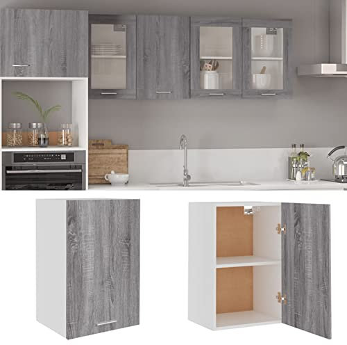 ZEYUAN Hängeschrank Grau Sonoma 39,5x31x60 cm Holzwerkstoff, Kitchen Wall Cabinet, Küchenschrank, Küchenhängeschränke, Wandschrank Küche