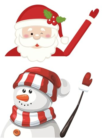 MEISH 2pcs Christmas Rear Wiper Decal Sticker Santa Claus Waving Arm Wiper Sticker Car Rear Wiper Decal Sticker Xmas Styling Stickers Decoration Accessories for Car Rear Window