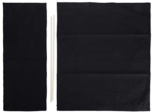 WGFOIP Regiestuhl-Ersatz-Sitzbezug aus Segeltuch, Bezug in 2 Größen, Blau, Bunt, Schwarz, weiß, 1 Set, Handgefertigtes Möbelzubehör für die Heim- und Gartendekoration (Schwarz)