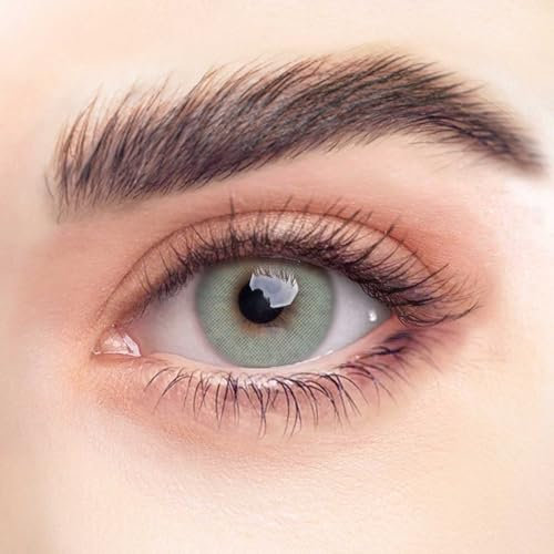 REHLEIN farbige Kontaktlinsen - LINDGRÜN - 2 Stk. inkl. gratis Behälter - grüne Kontaktlinsen - farbige Monatslinsen - natürliches Design - hohe Deckkraft (LINDGRÜN, 1 Paar (2 Stück), -0.75)