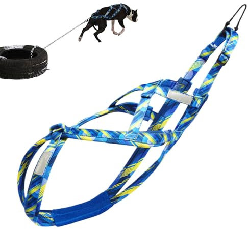 Kixolazr Hundezuggeschirr,Hundeschlittengeschirr - Reflektierendes Hundegeschirr, Mehrzweck-Brustgeschirr für Hunde | Outdoor-Hundeseil, Flexibles Hundetrainingsseil zum Rodeln, Spazierengehen im