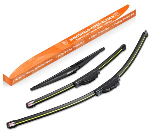 GEARCELL Front + Rear Wiper Blade Set Compatible With NISSAN QASHQAI SUV Nov 2013 to Jun 2021, Automotive Replacement Windscreen Wiper Blades Easy Install 26+15+12 (Set of 3)