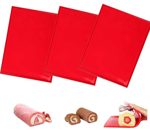 Caiyloxn 3 tappetini da forno in silicone, 30 x 25 cm, antiscivolo, per cottura e biscotti