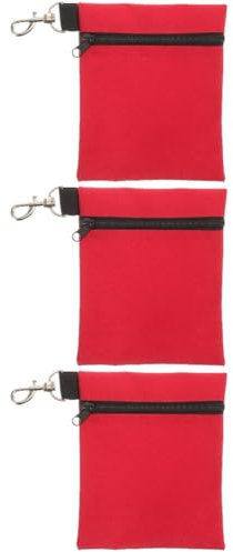 Supvox 3St Golftaschen-Ballhülle aus Nylon Golfballhalter-Display Balltasche Golf Bag Golfball Halter Wiederverwendbare Teebeutel für Golfer Aufbewahrungsbehälter für Golfbälle rot