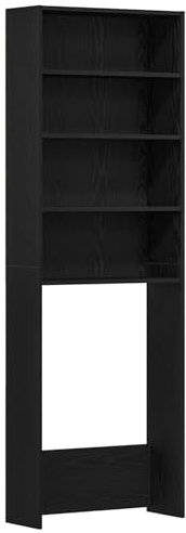 vidaXL Armadio per Lavatrice Quercia Nera Soluzione di Stoccaggio 64X24X190 cm Legno Ingegnerizzato Interno Mobili Organizzativi per Soggiorno Ufficio Design Moderno