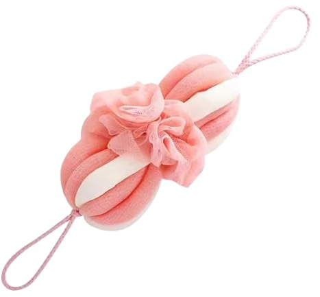 Loofahs, spugna da doccia, morbido pouf in rete, delicata schiuma esfoliante, accessorio da bagno per uomini, donne, bambini, strumento di pulizia delicato sulla pelle, per la doccia quotidiana, 6 x 6