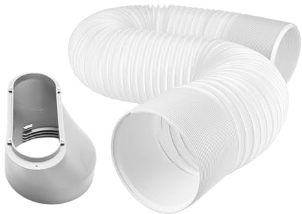 Ciieeo Tubo Flessibile per Condizionatore Aria Estensibile con Adattatore Compatibile con Condizionatori e Asciugatrici Resistente e Facile da Installare per Domestici e Cucine