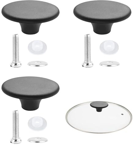 3 Jeux De Poignées De Couvercle En Verre Avec Vis, Capuchons De Couvercle Antidérapants Et Anti-Brûlure, Pièces De Rechange Pour Boutons De Couvercle, Adaptés Aux Casseroles Et Ragoûts.