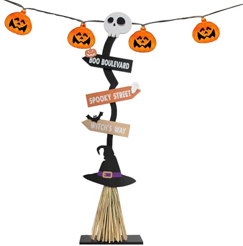 Scopa di Halloween – Pannello decorativo in legno scopa da , decorazione per feste, casa, campagna, giardino, soggiorno, camera da