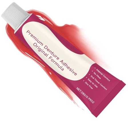 Colle Pour Dentier Pour Dents,Adhérence Douce et Forte à Maintien Long et Scellé Étanche - Colle de Forte Adhérence pour Porteurs de Dentier - Pour Adultes Femmes Hommes Grand-Mère Grand-Père Famille