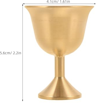 HOODANCOS 2 Copas de Comunión de Latón Macizo Tallo Cáliz Medieval Retro de Tamaño Medio para Ceremonias Religiosas Banquetes y Recepciones Copa para Brindar y Agua Consagrada Acabado