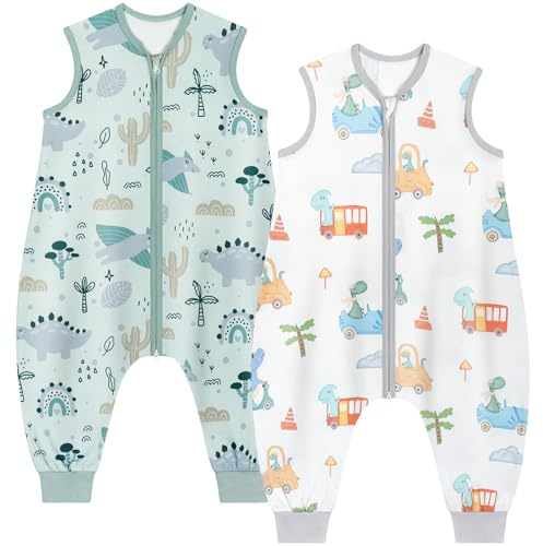 Yukkidds Baby Schlafsack Sommer mit Füßen 0.5 Tog, 80 cm für 18-36 Monate