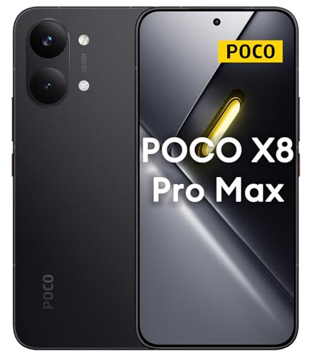 XIAOMI POCO X8 Pro Max 5G Smartphone 12GB+512GB, 8500mAH Battery, MediaTek Dimensity 9500s, 6.83 120Hz Ultra-bright Amoled Display, 50MP Light Fusion 600 with OIS, Black (No In-box Charger)