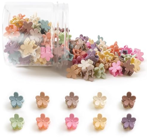 100 st små blomformade hårklämmor