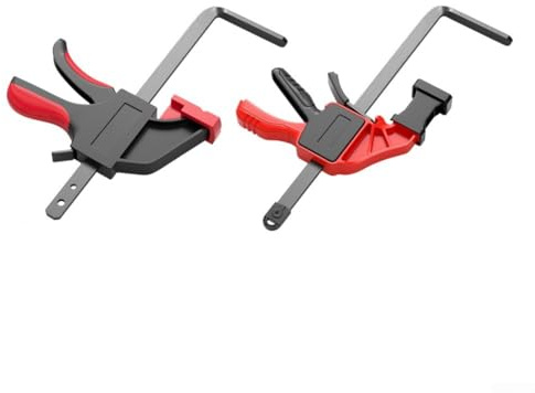 Serre-joint de type F pour rail de guidage de scie à chenille, pince robuste à dégagement rapide pour le travail du bois avec puissance de maintien de 90 kg, fixation de coupe de précision et gabarit